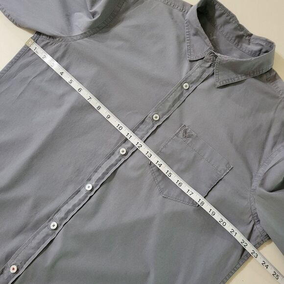 American Eagle Outfitters Men's Long Sleeve Button-Down Gray Cotton Shirt - Picture 4 of 14